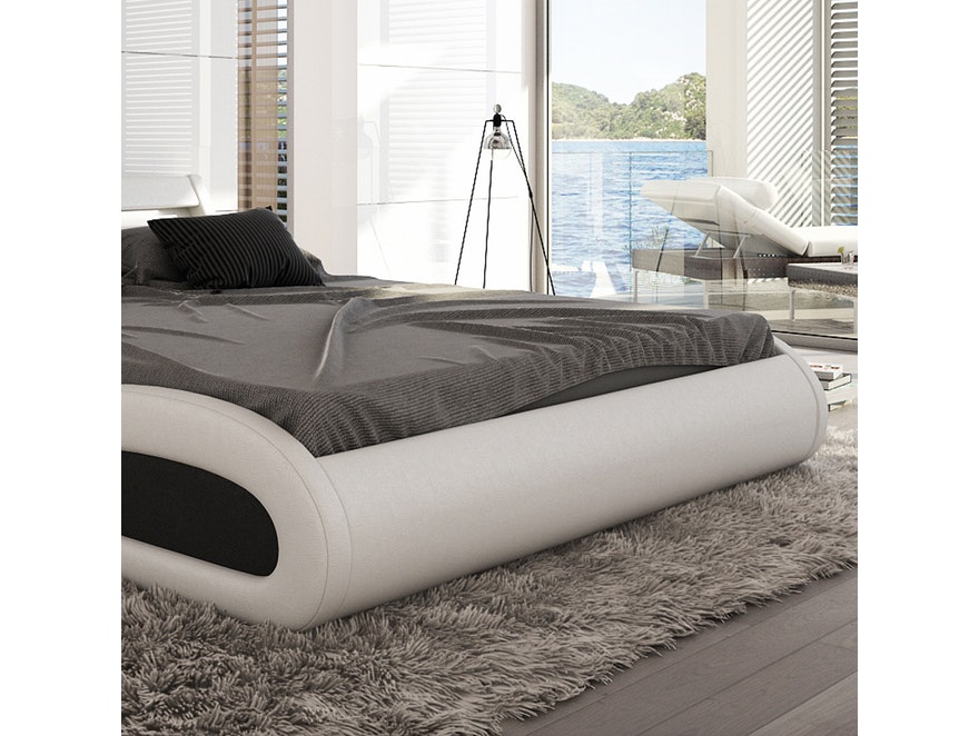Innocent® Polsterbett 180x200 cm in weiß schwarz Paladium aus Kunstleder 10153 - 5