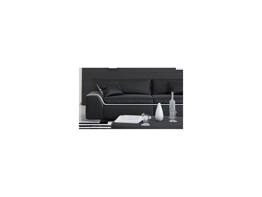 Innocent® Sofa schwarz / weiße Konstrastlinie 2-Sitzer Azure aus Kunstleder 10719 - 5