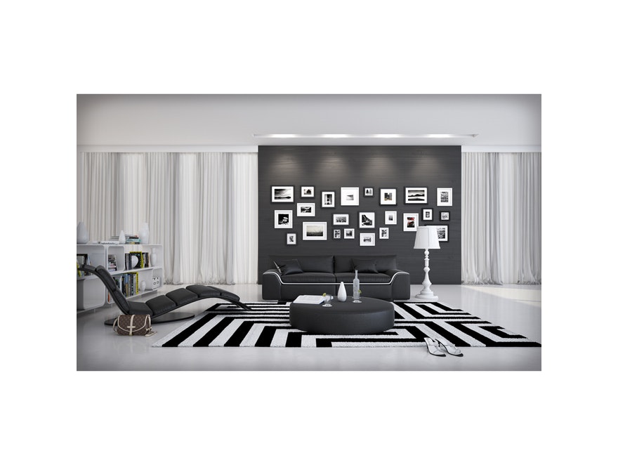 Innocent® Sofa schwarz / weiße Konstrastlinie 2-Sitzer Azure aus Kunstleder 10719 - 3