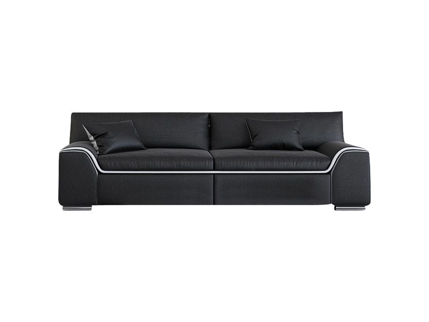 Innocent® Sofa schwarz / weiße Konstrastlinie 2-Sitzer Azure aus Kunstleder 10719 - 1