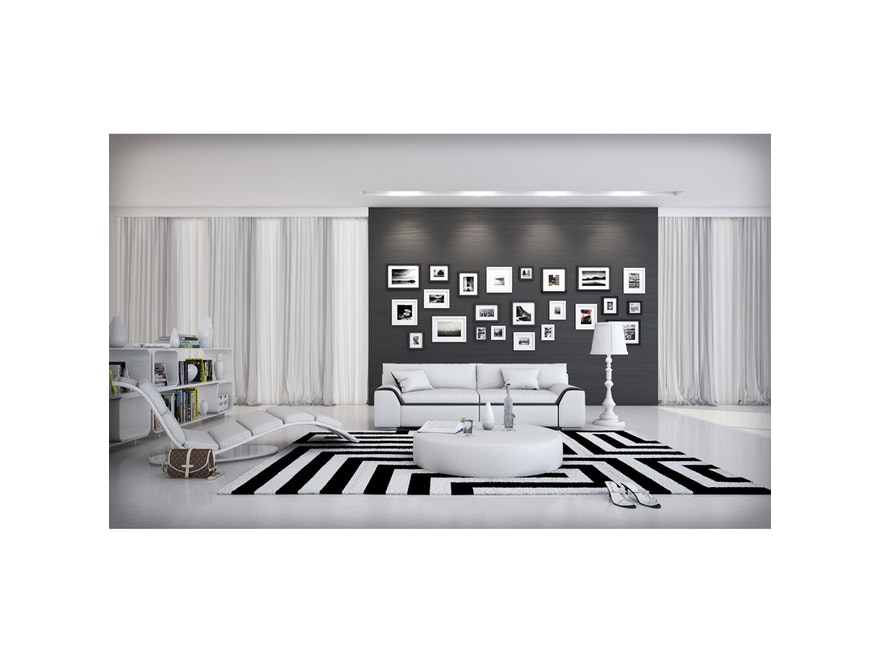 Innocent® Sofa weiß / schwarze Konstrastlinie 2-Sitzer Azure aus Kunstleder 10722 - 3