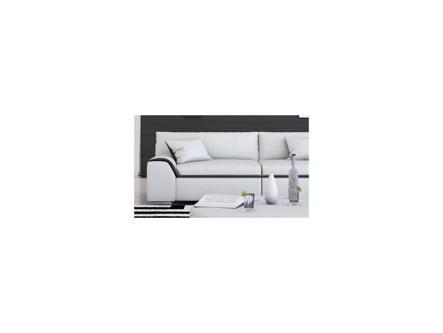 Innocent® Sofa weiß / schwarze Konstrastlinie 2-Sitzer Azure aus Kunstleder 10722 - 4