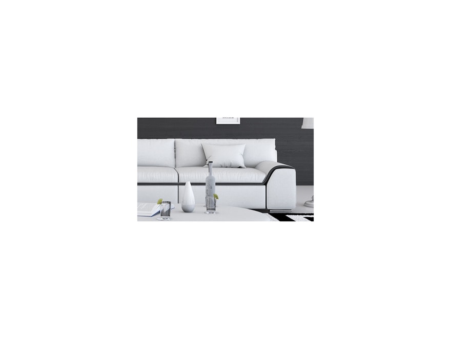 Innocent® Sofa weiß / schwarze Konstrastlinie 2-Sitzer Azure aus Kunstleder 10722 - 5