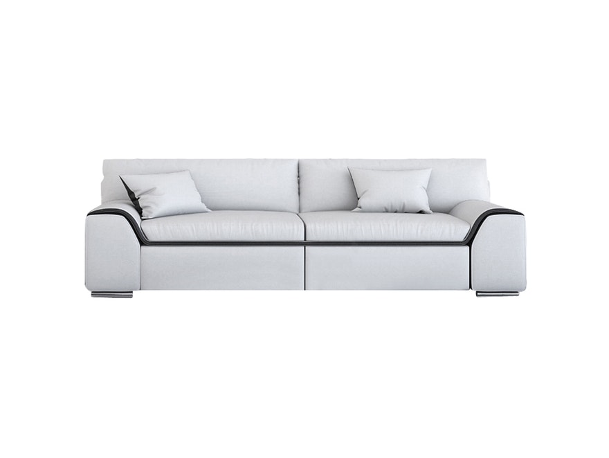 Innocent® Sofa weiß / schwarze Konstrastlinie 2-Sitzer Azure aus Kunstleder 10722 - 1