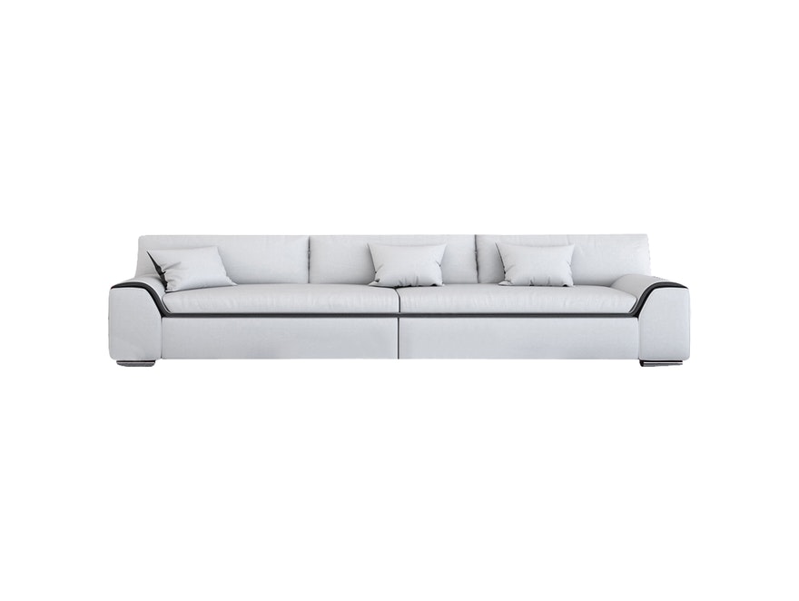 Innocent® Sofa weiß / schwarze Konstrastlinie 3-Sitzer Azure aus Kunstleder 10723 - 1