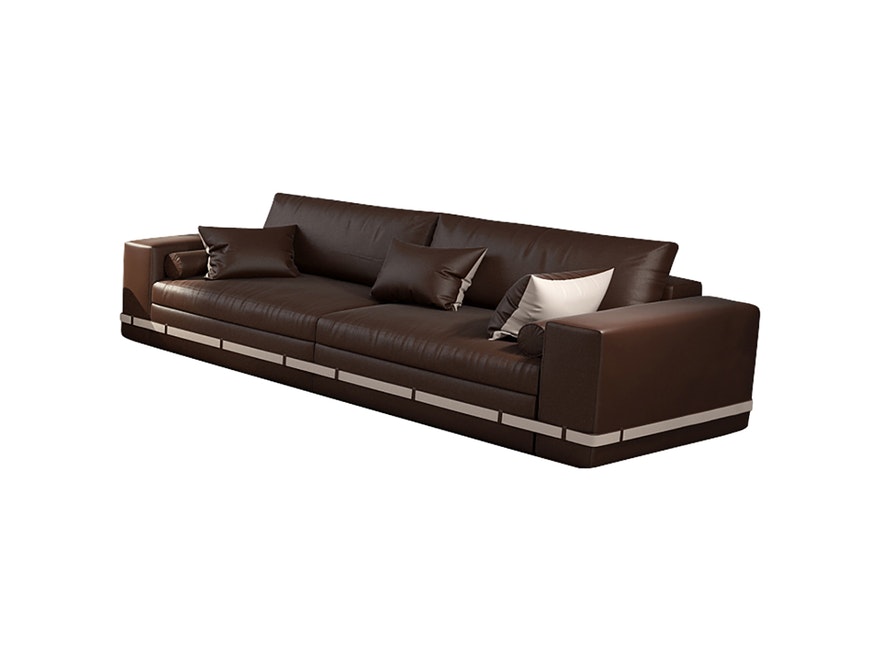 Innocent® Sofa dunkelbraun / creme 2-Sitzer Artesania mit Gürtel 10744 - 1