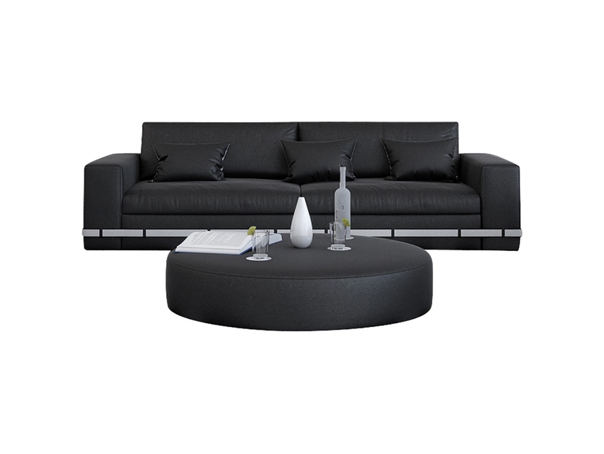 Innocent® Sofa schwarz / weiß 2-Sitzer Artesania mit Gürtel 10746 - 1