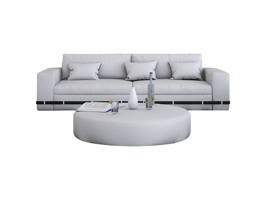 Innocent® Sofa weiß / schwarz 2-Sitzer Artesania mit Gürtel 10747 - 1