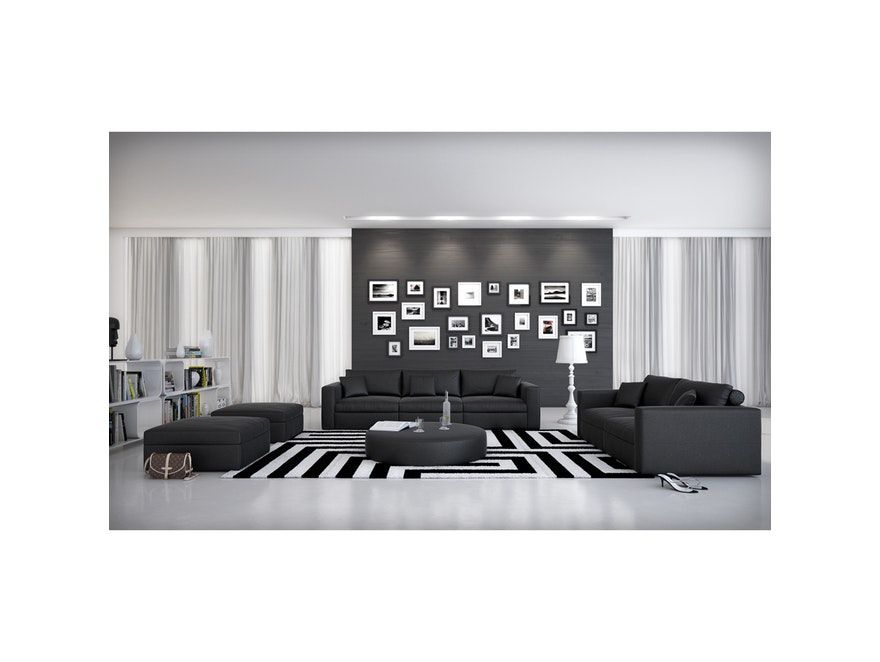 Innocent® Sofa schwarz 2-Sitzer Rinaldi mit Kissen 10752 - 3