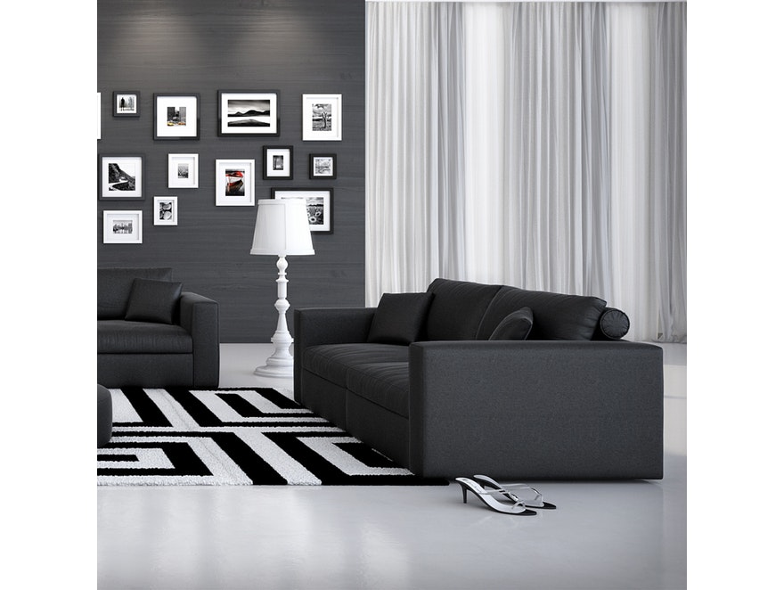 Innocent® Sofa schwarz 2-Sitzer Rinaldi mit Kissen 10752 - 2