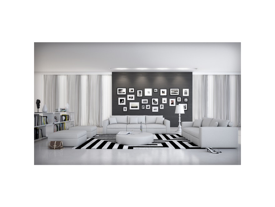 Innocent® Sofa weiß Design 3-Sitzer 245 cm frei stellbar mit Kissen 10753 - 3