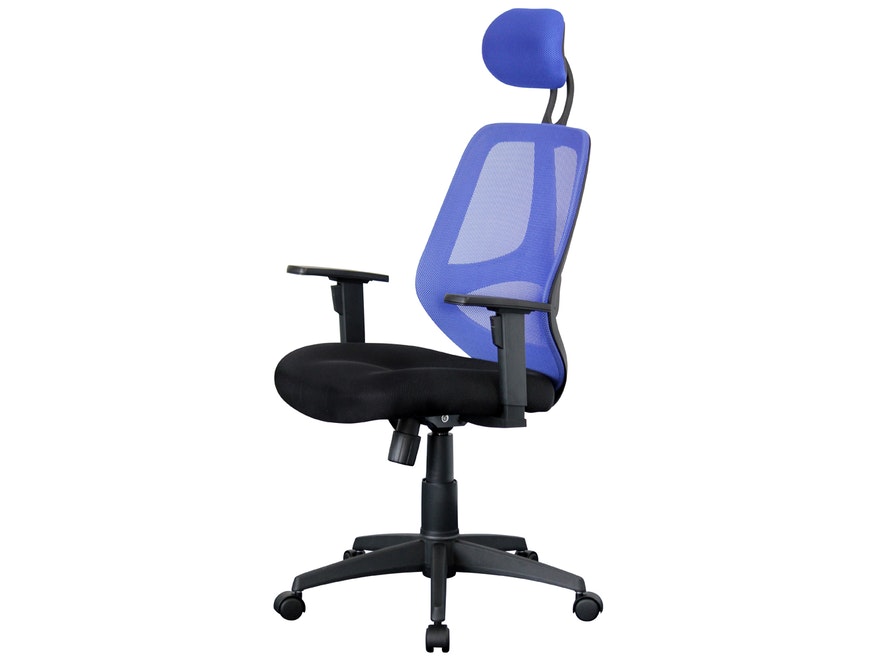 SalesFever® Schreibtischstuhl blau/schwarz Zamora mit Netzbezug 11113 - 1