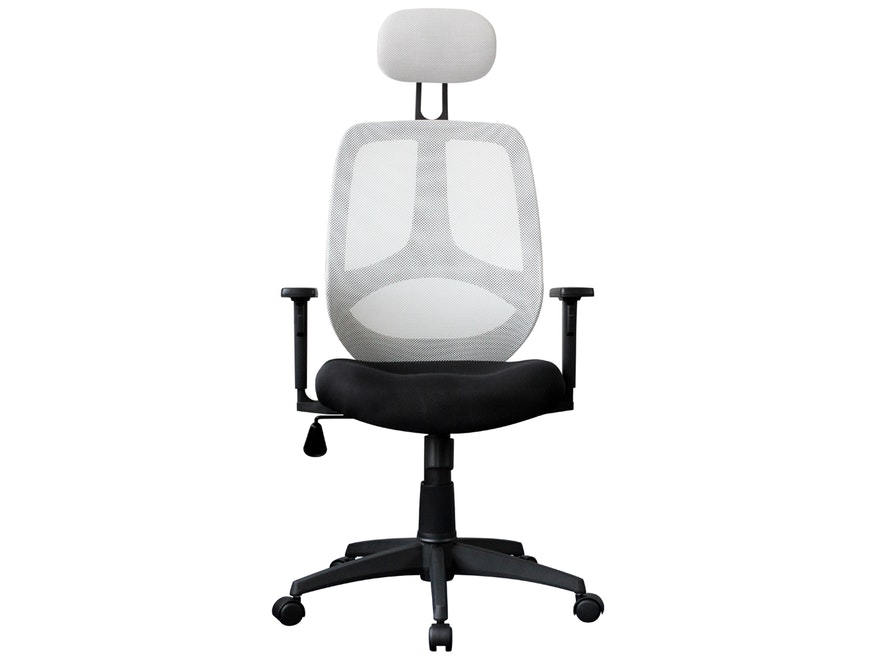 SalesFever® Schreibtischstuhl weiß/schwarz Zamora mit Netzbezug 11114 - 2