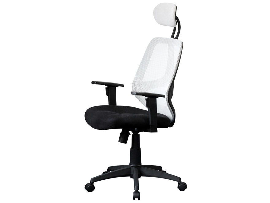 SalesFever® Schreibtischstuhl weiß/schwarz Zamora mit Netzbezug 11114 - 1