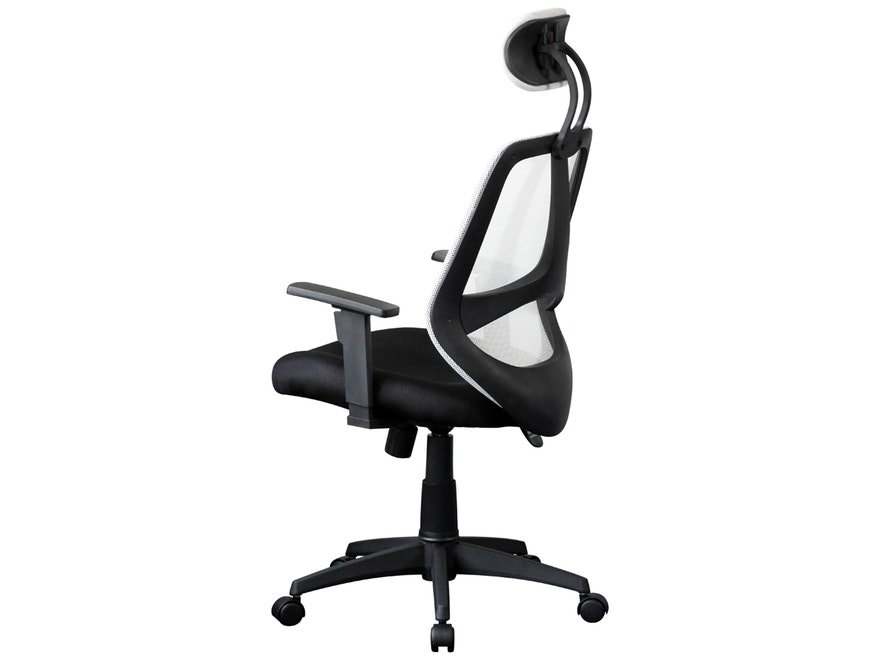 SalesFever® Schreibtischstuhl weiß/schwarz Zamora mit Netzbezug 11114 - 4