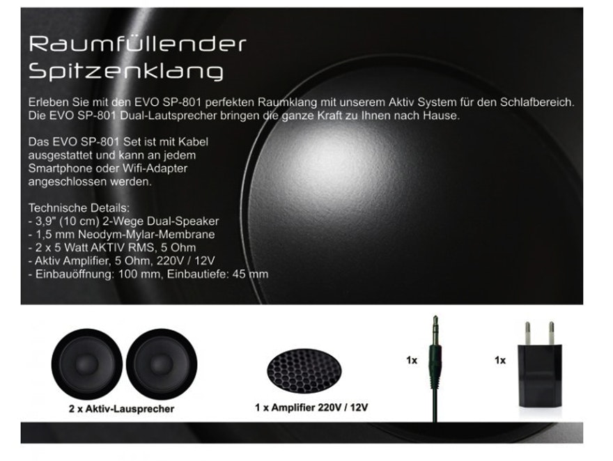 Innocent® Polsterbett Boxspringmatratze mit Topper Riffina 180x200cm LED und Lautsprecher 11186 - 6