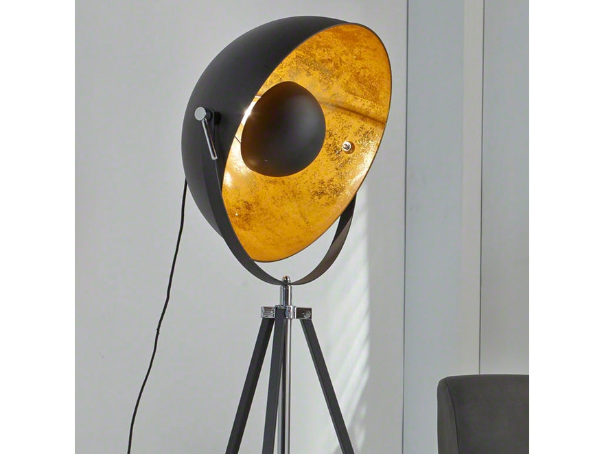 SalesFever® Stehleuchte schwarz/gold Aspectu mit 1 Lampe 11780 - 3