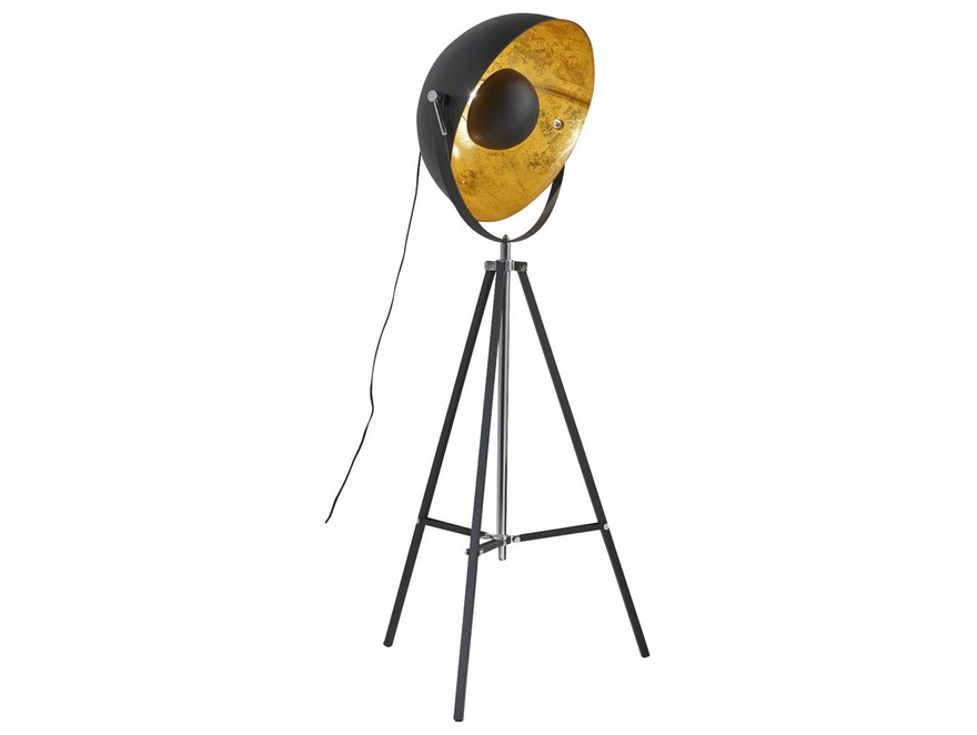 SalesFever® Stehleuchte schwarz/gold Aspectu mit 1 Lampe 11780 - 1