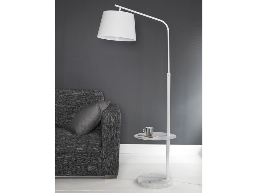 Stehlampe Latus mit Tisch weiß » SalesFever –
