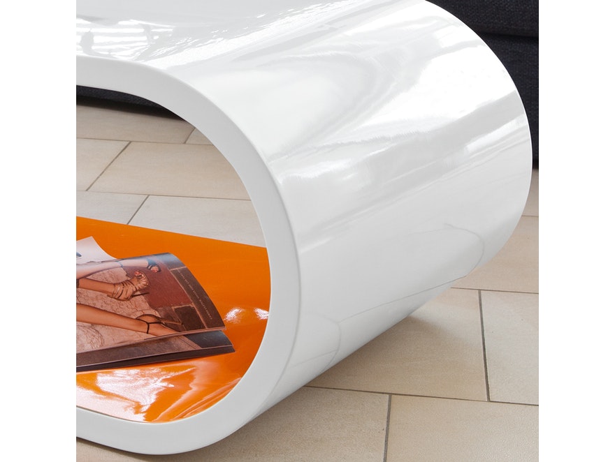 SalesFever® Couchtisch weiß/orange Finio 120x60 cm oval 6421 - 5