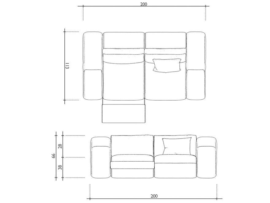 Innocent® Sofa schwarz/weiß 2-Sitzer Nesta mit LED n-8014-5354 - 5