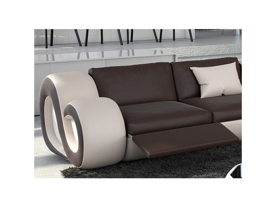 Innocent® Sofa braun/creme 2-Sitzer Nesta mit LED n-8014-5355 - 4