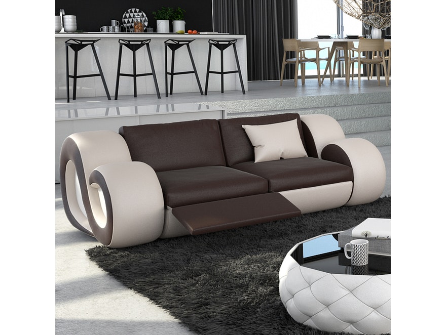 Innocent® Sofa braun/creme 2-Sitzer Nesta mit LED n-8014-5355 - 2