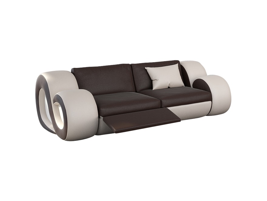 Innocent® Sofa braun/creme 2-Sitzer Nesta mit LED n-8014-5355 - 1