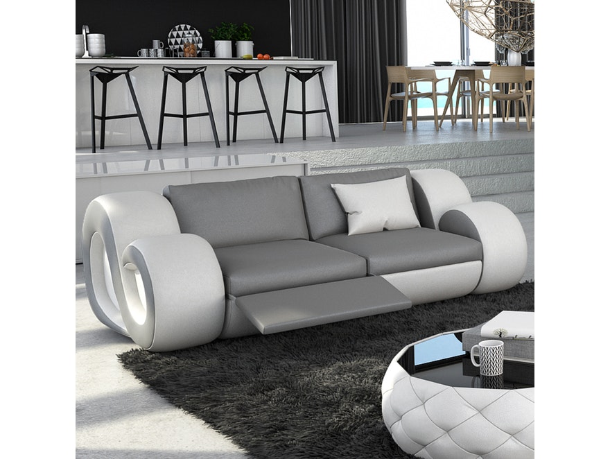 Innocent® Sofa grau/weiß 2-Sitzer Nesta mit LED n-8014-5356 - 2