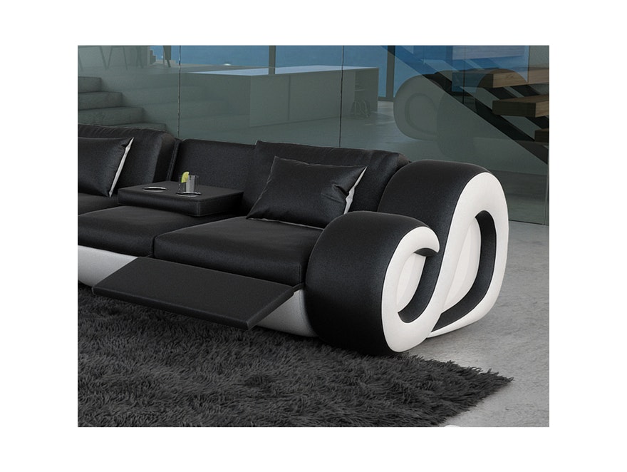 Innocent® Sofa schwarz/weiß 3-Sitzer Nesta mit Funktion und LED n-8017-5361 - 4