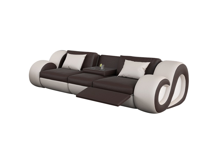 Innocent® Sofa braun/creme 3-Sitzer Nesta mit Funktion und LED n-8017-5362 - 1