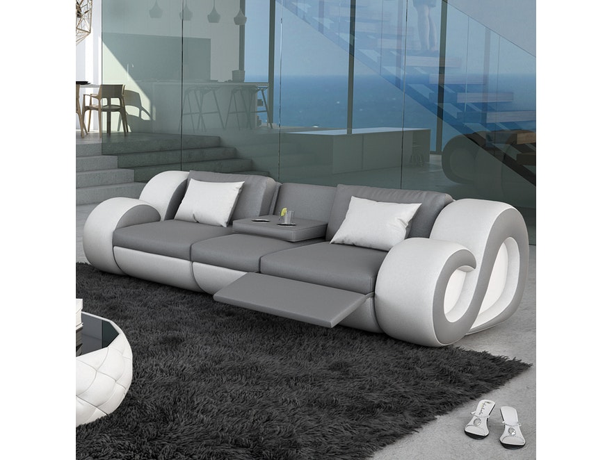 Innocent® Sofa grau/weiß 3-Sitzer Nesta mit Funktion und LED n-8017-5363 - 2