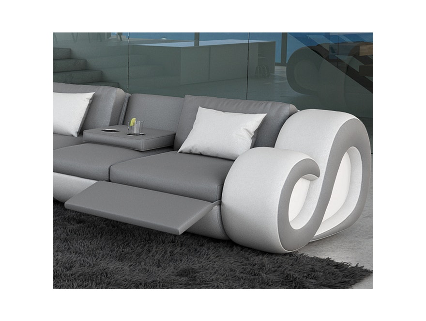 Innocent® Sofa grau/weiß 3-Sitzer Nesta mit Funktion und LED n-8017-5363 - 4