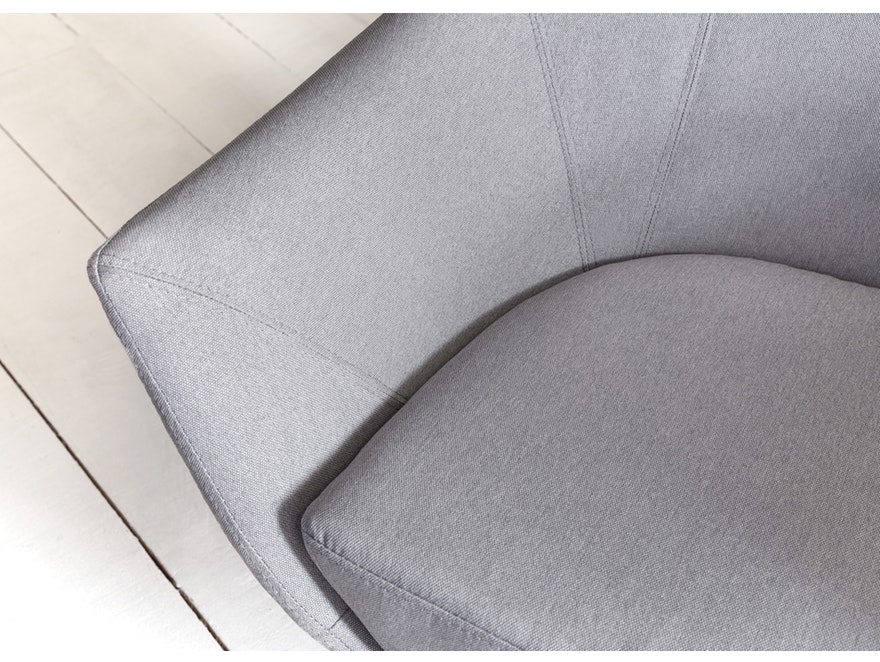 SalesFever® Moderner Sessel Grau Stoff mit Edelstahl Drehstuhl SIOSCO n-10061 - 5