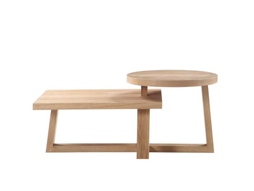 SalesFever® Eichenholz Couchtisch mit zwei Tischplatten Stehen n-10076 - 2
