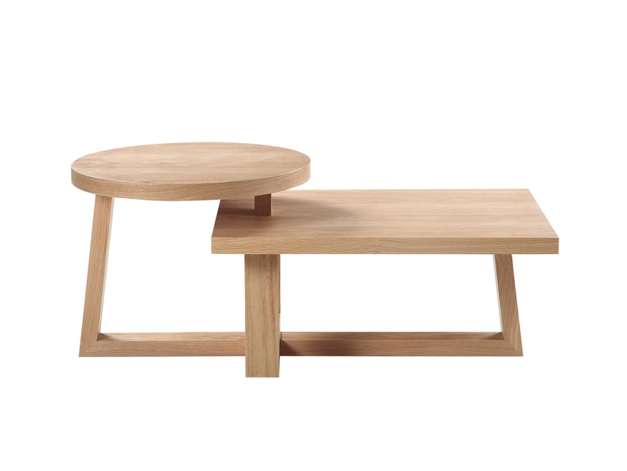 SalesFever® Eichenholz Couchtisch mit zwei Tischplatten Stehen n-10076 - 3