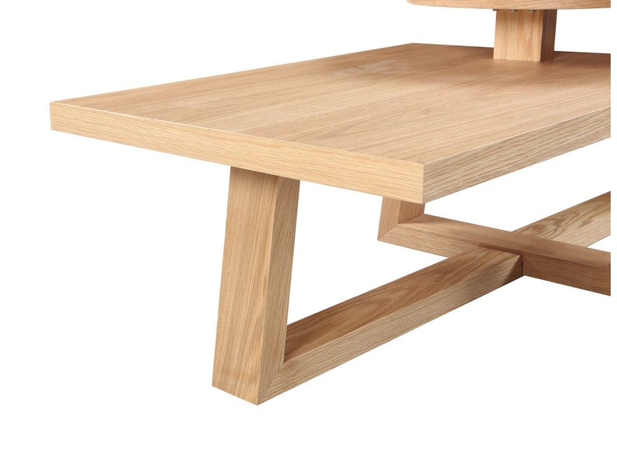 SalesFever® Eichenholz Couchtisch mit zwei Tischplatten Stehen n-10076 - 6