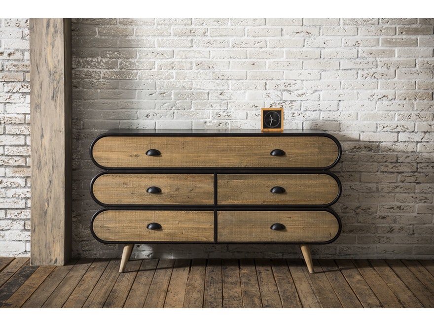 SalesFever® Sideboard mit 4+1 Schubladen aus Holz Damian-Vitus 3350/44 - 2