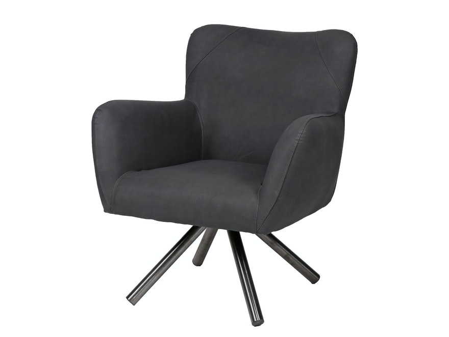 SalesFever® Sessel aus Kunstleder mit Armlehnen und Stahlbeinen Lion 4550/44B - 1