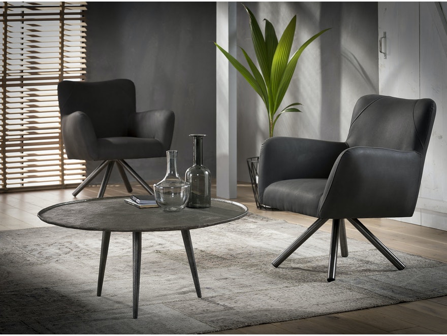 SalesFever® Sessel aus Kunstleder mit Armlehnen und Stahlbeinen Lion 4550/44B - 2
