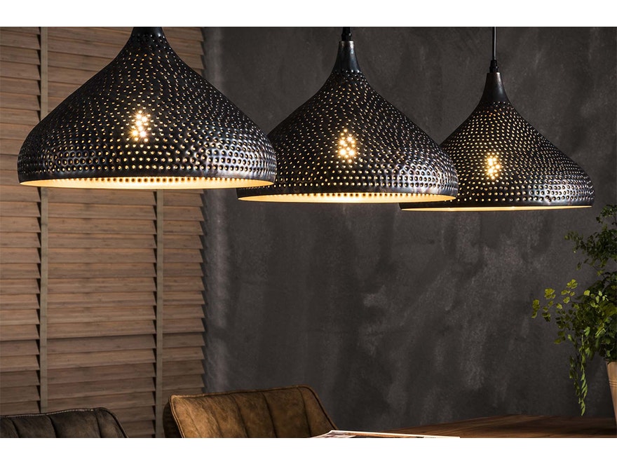 SalesFever® Hängeleuchte Metall mit 3 Lampenschirmen in Trichterform Talea 8091/56 - 2