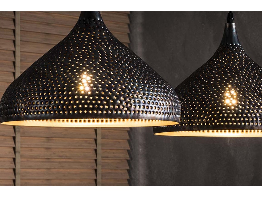 SalesFever® Hängeleuchte Metall mit 3 Lampenschirmen in Trichterform Talea 8091/56 - 3