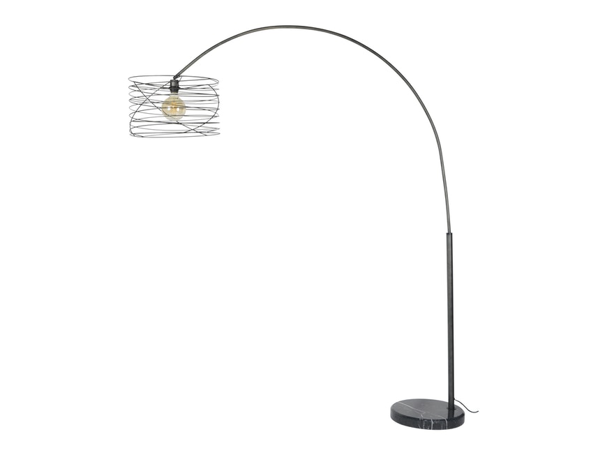 SalesFever® Bogenlampe mit 1 Leuchte 45 cm spiralförmiger Lampenschirm Savio 7962/76 - 1