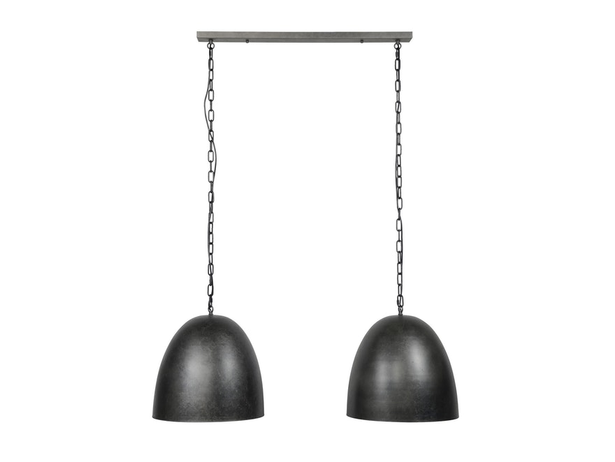 SalesFever® Hängelampe mit 2 Lampenschirmen 40 cm in schwarz Esteban 7993/76 - 1