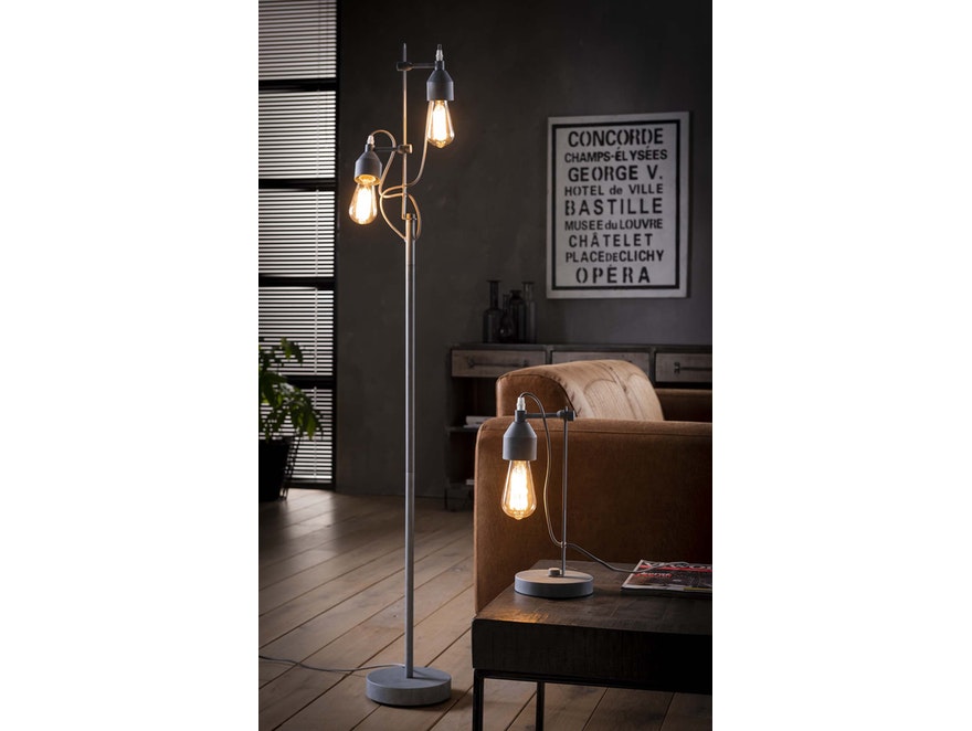 SalesFever® Stehlampe Beton-Optik mit 2 Leuchten drehbar Tonio 8184/48 - 5