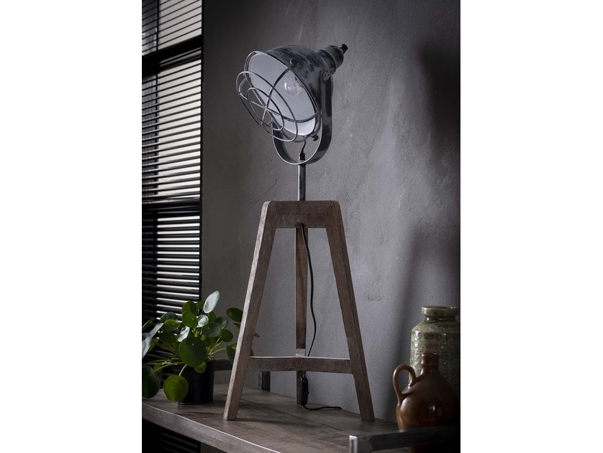 SalesFever® Stehlampe mit drehbarem Schirm aus Eisen auf Holz Afro 8198/48 - 2