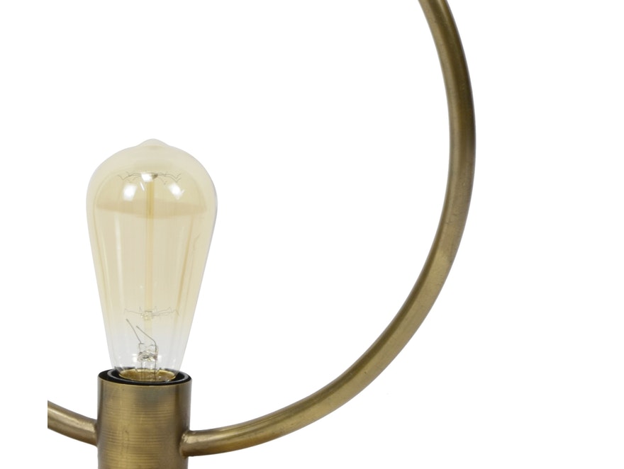 SalesFever® Tischlampe rund Metallring mit Holzfuß LILA 374320 - 4