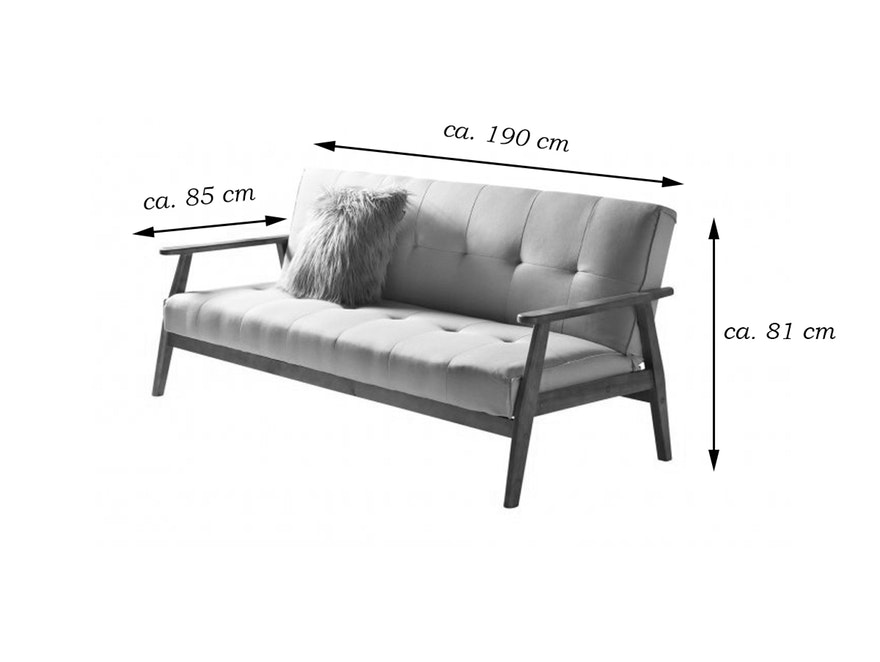 SalesFever® Design Schlafsofa grau ausklappbar skandinavische Möbel Dundal 0n-10078-7678 - 7