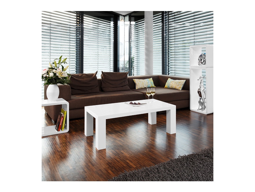 SalesFever® Couchtisch weiß hochglanz 120 x 60 cm Sofatisch LUKE 1401 - 3