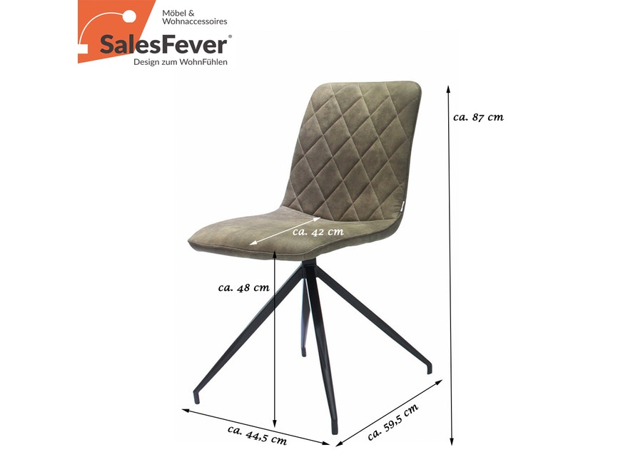 SalesFever® Esszimmerstuhl grau Microfaser Polsterstuhl im 2er Set AMEY 390085 - 4